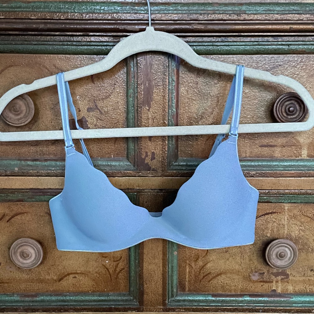 smooth blue push up bra